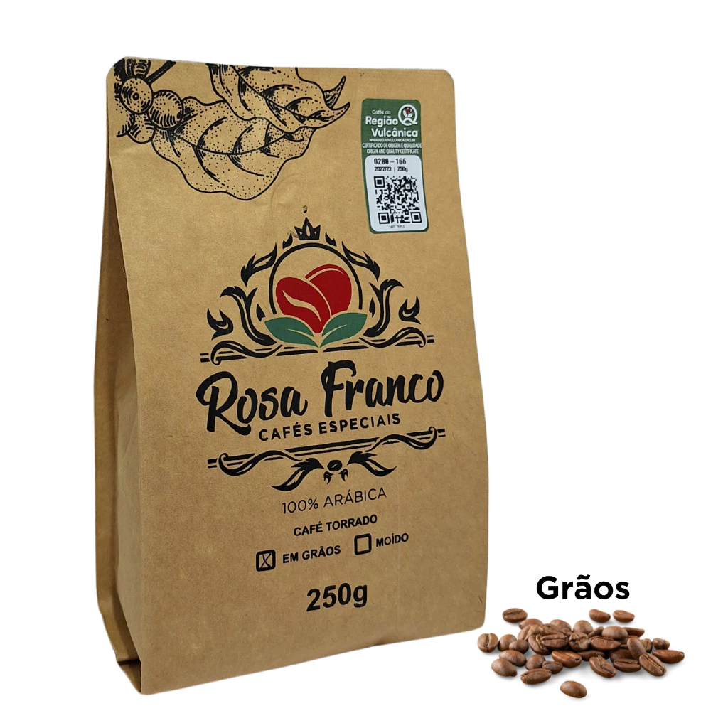 Café Especial torra Média 250g Rosa Franco Catuaí Amarelo - Café de Minas em Grãos