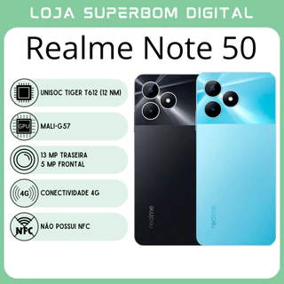 Realme NOTE 50 4G (Versão Global) | Câmera de 13MP, Processador Unisoc Tiger T612 (12 nm), GPU Mali-G57 (NOVO/LACRADO)