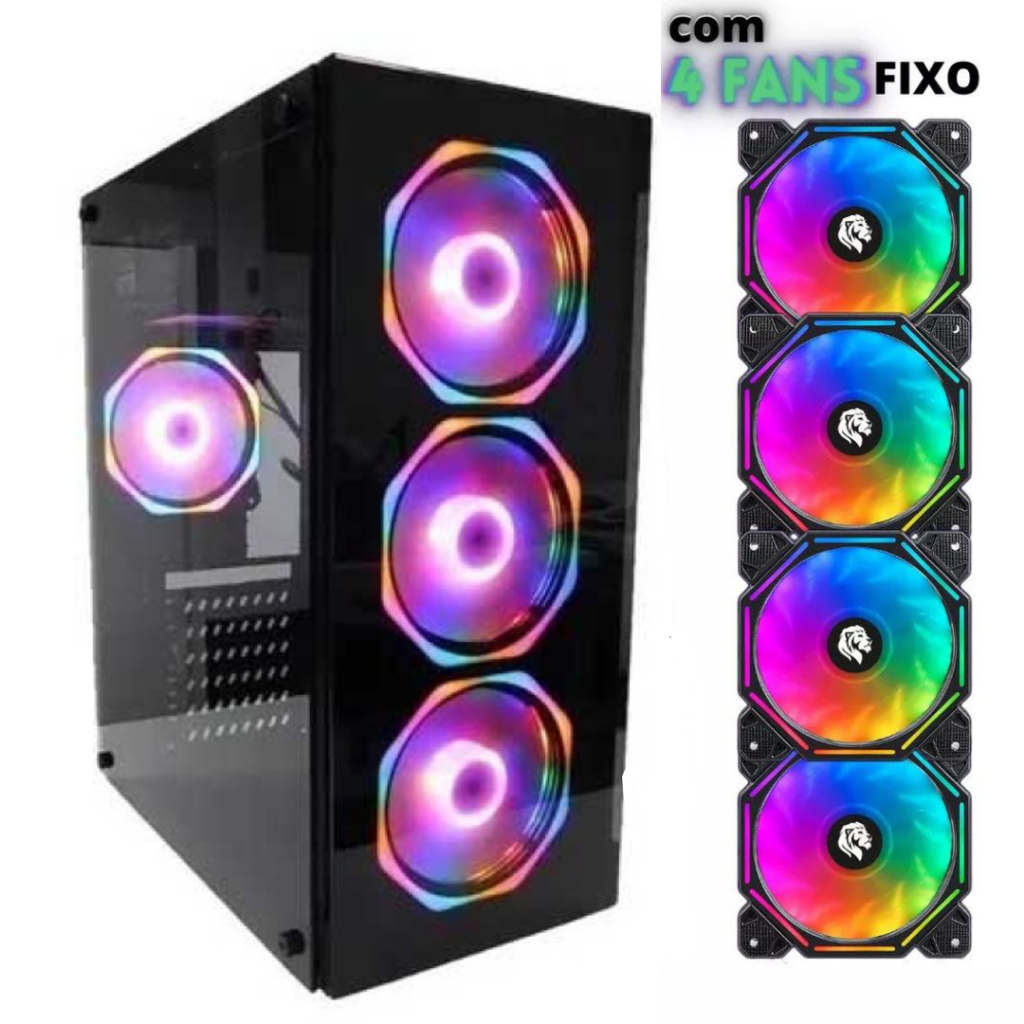Gabinete Gamer Hayom GB1709 Com 4 Fans
