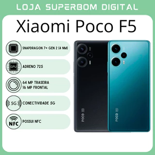 Xiaomi POCO F5 5G (Versão Global) | Câmera de 64MP, Processador Snapdragon 7+ Gen 2 (4 nm), GPU Adreno 725 (NOVO/LACRADO)