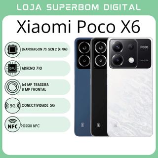Xiaomi POCO X6 5G (Versão Global) | Câmera de 64MP, Processador Snapdragon 7s Gen 2 (4 nm), GPU Adreno 710 (NOVO/LACRADO)