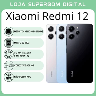 Xiaomi Redmi 12 4G (Versão Global) | Câmera de 50MP, Processador MediaTek Helio G88 (12nm), GPU Mali-G52 MC2 (NOVO/LACRADO)