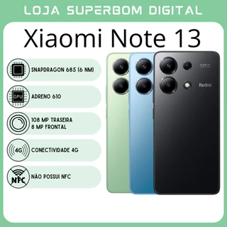 Xiaomi Note 13 4G (Versão Global) | Câmera de 108MP, Processador Snapdragon 685 (6 nm), GPU Adreno 610 (NOVO/LACRADO)