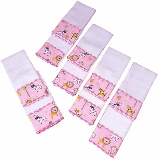 Toalhinhas Babetes Boca e Ombro Felpudas Kit Maternidade com 10