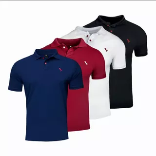 Kit 4 Camiseta masculina Gola Polo Piquet Confortável 100% Algodão