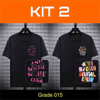 kit 2 Camiseta Masculina camisa Streetwear Blusa 100% Algodão Todas 008