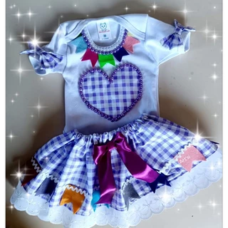 CONJUNTO ARRAIÁ JUNINO BEBÊ/TAMANHOS RN/P/M/G