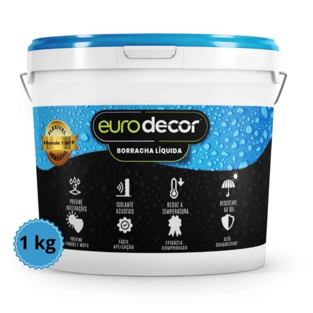 Borracha Líquida Impermeabilizante Infiltração Laje Telha 1KG