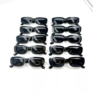 Oculos de Sol Kit 10 peças retro vintage boho com armação Oval tartaruga e lentes pretas