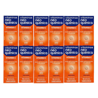 KIT 12 UNIDADES VITAMINA C NEO QUIMICA EFERVESCENTE COM 10 COMPRIMIDOS.