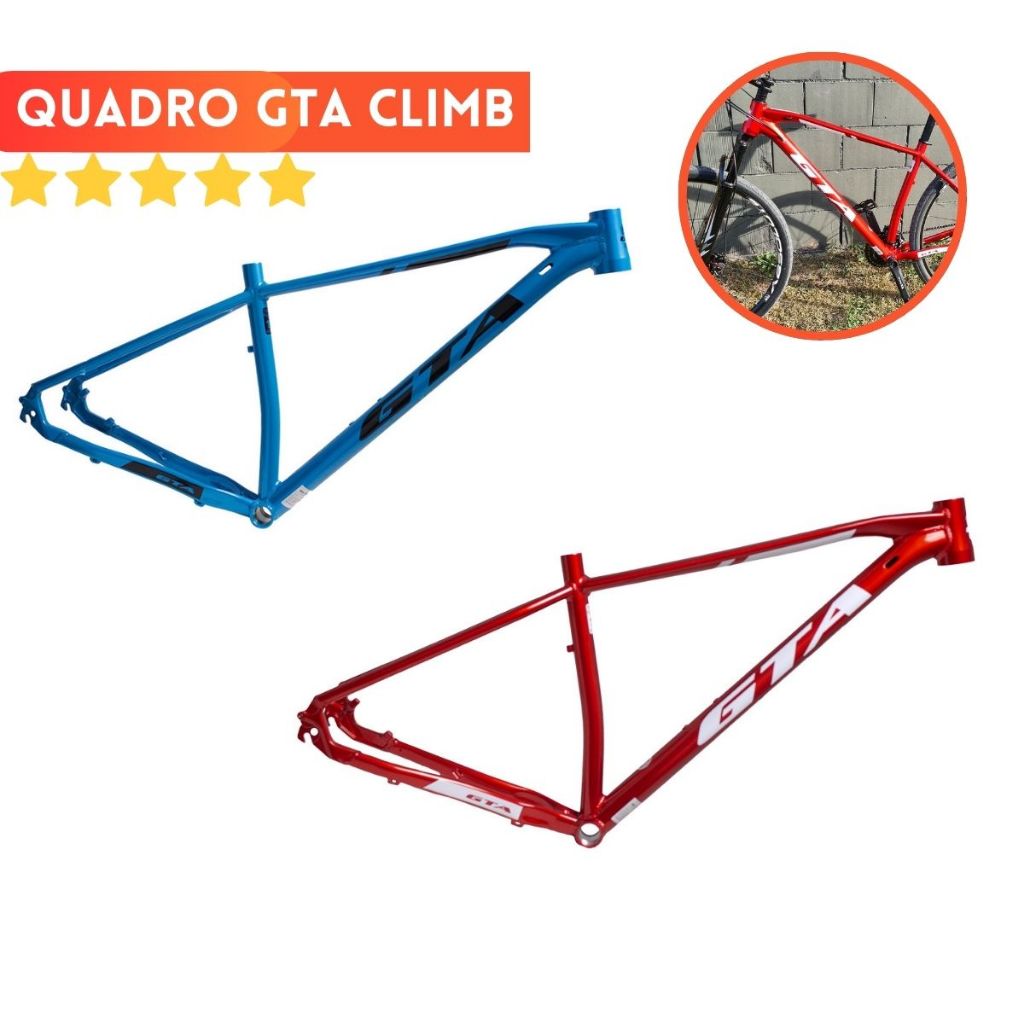 Quadro 29 alumínio GTA climb Tamanhos 17(m) 19(g) Cor vermelho/Azul post mount