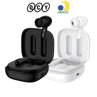 Fone de Ouvido QCY T13 padrão com 4 Microfones e Bluetooth 5.1 - Preto, Branco - TWS 5.3 Sem Fio