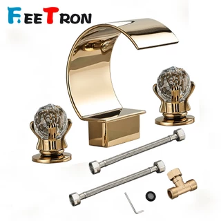 Torneira Misturador Lavabo Banheiro Duplo Comando Latão 15cm De Mesa Torneira De Bancada