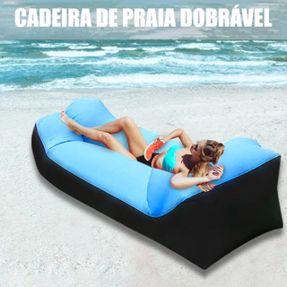 Sofá inflável dobrável portátil para camping, praia ou piscina.
