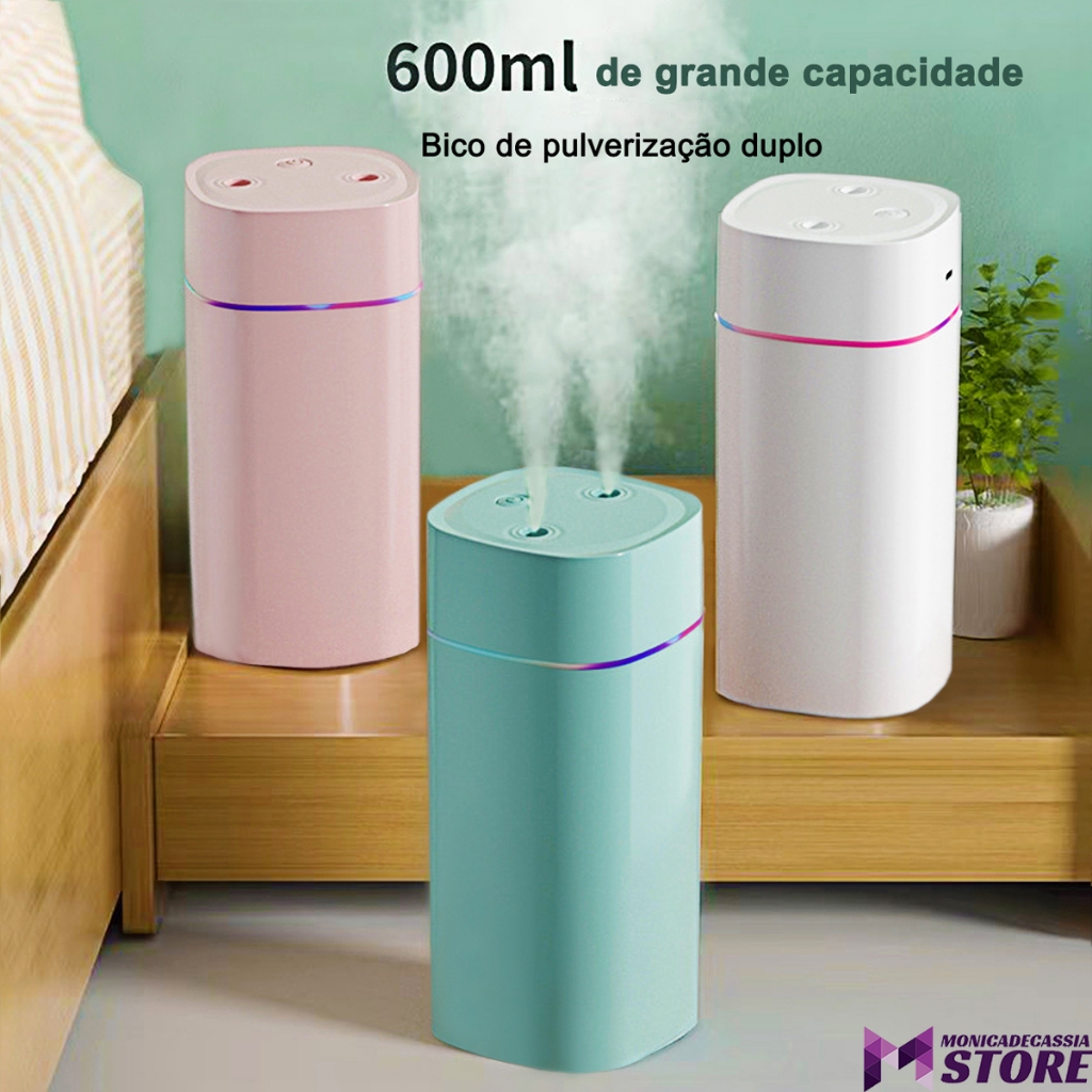 Umidificador De Ar E Aromatizador De Ambiente Grande 600ml Bicos Duplo ...
