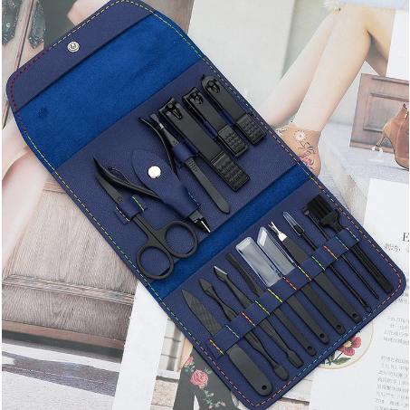 KIT 16 Pçs/Set Professional Aço Inoxidável Cutícula Nippers Cortador De Unhas Da Arte Do Prego Ferramentas Colher Empurrador To