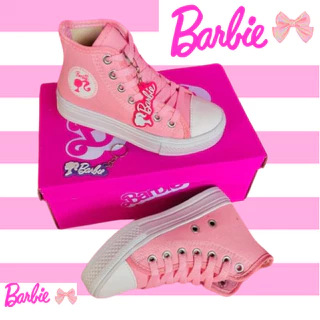 Botinha infantil feminina rosa Barbie com chaveirinho personalizado