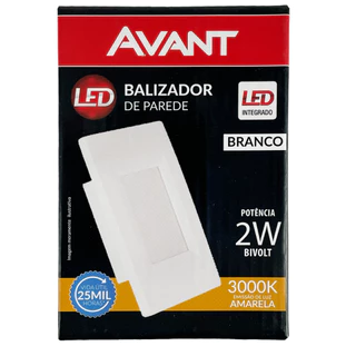 Led Balizador Elegance 4x2 IP20 2w Bivolt Avant Branco Quente 3000K