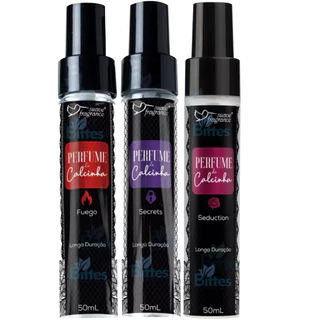 KIT PERFUME DE CALCINHA SECRETS FUEGO E SEDUCTION SUAVE FRAGRANCE COSMÉTICOS LONGA DURAÇÃO