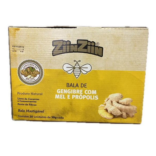 BALA GENGIBRE C/ PRÓPOLIS DISPLAY C/20 PACOTES DE 30G ZIINZIIN | Shopee ...