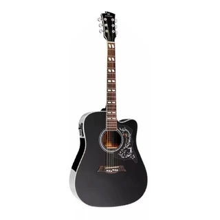 Violão Eletroacústica Michael Galaxy Vm925dtc Para Destros Black Satin