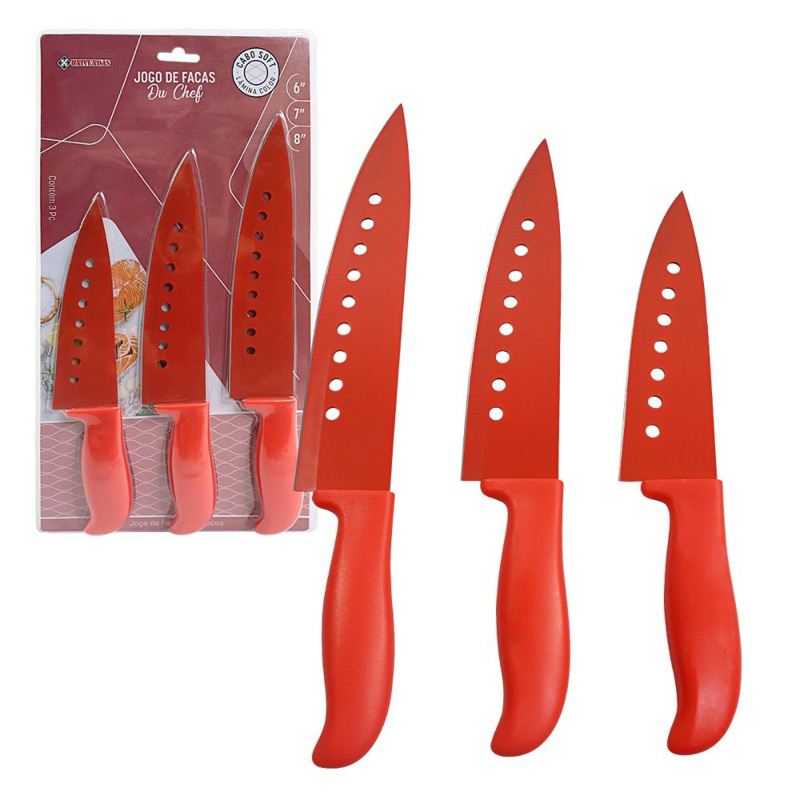 Jogo De Facas Chef Churrasco 3 Peças Sortido