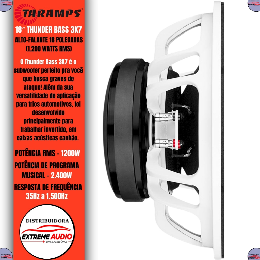 タランプス3K7 ウーファー 2個セット Alto Falante 3K7 18 Polegadas Taramps 4 Ohms Woofer 3K7 | Shopee