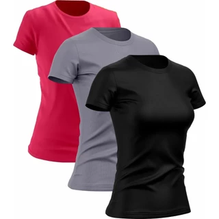Kit 3 Camisetas Femininas Dry Fit Poliéster Premium Academia Treino Corrida Proteção UV 50+