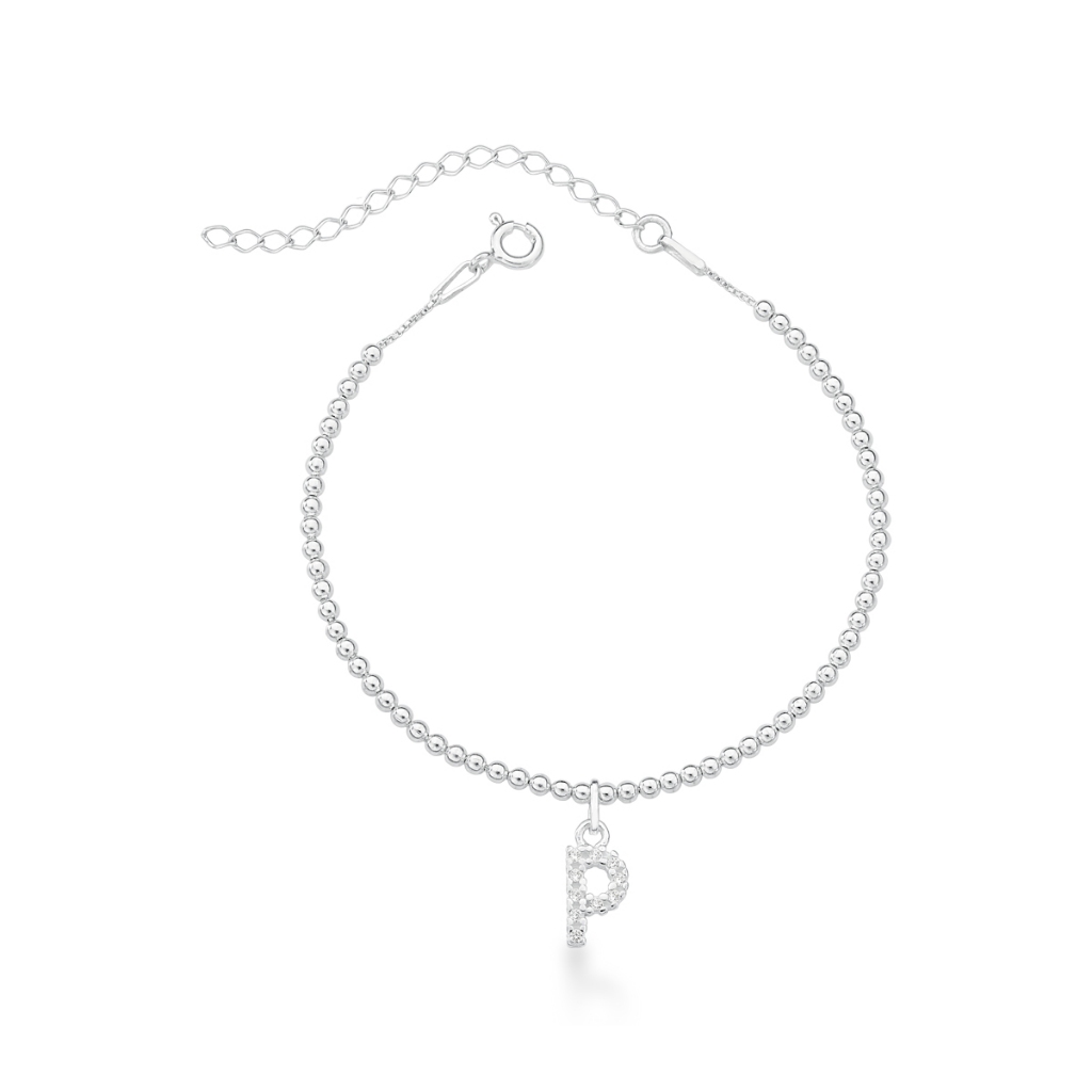 Pulseira de Letra Inicial Em Prata 925