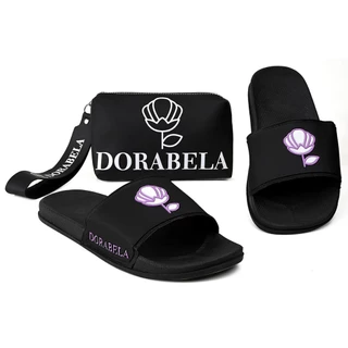 Chinelo Feminino Slide + Bolsa De Mão Necessaire Bag Dorabela
