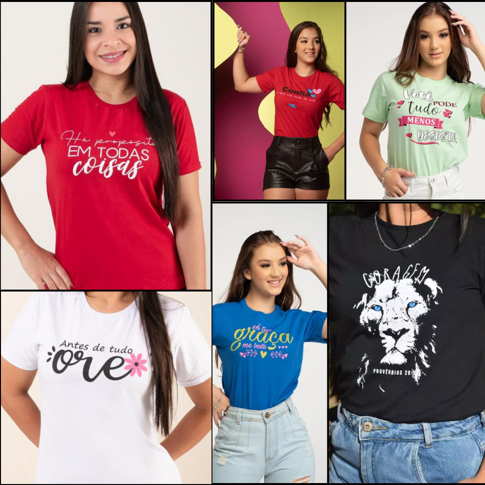 BLUSA T-SHIRT FEMININA FRASES BIBLICAS AMOR FE ESPERANÇA | Shopee Brasil