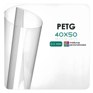 Placa Acetato Petg Transparente 40x50 cm 0,5mm para Molduras
