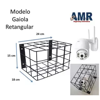 Grade de Proteção Retangular Reforçada para Câmera de Segurança Speed Dome 360 wifi Branco ou Preto