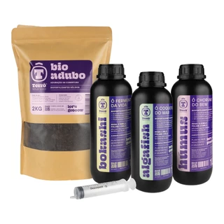 1 BIOADUBO + 1 ALGAFISH + 1 BOKASHI + 1 HÚMUS + 1 MEDIDOR