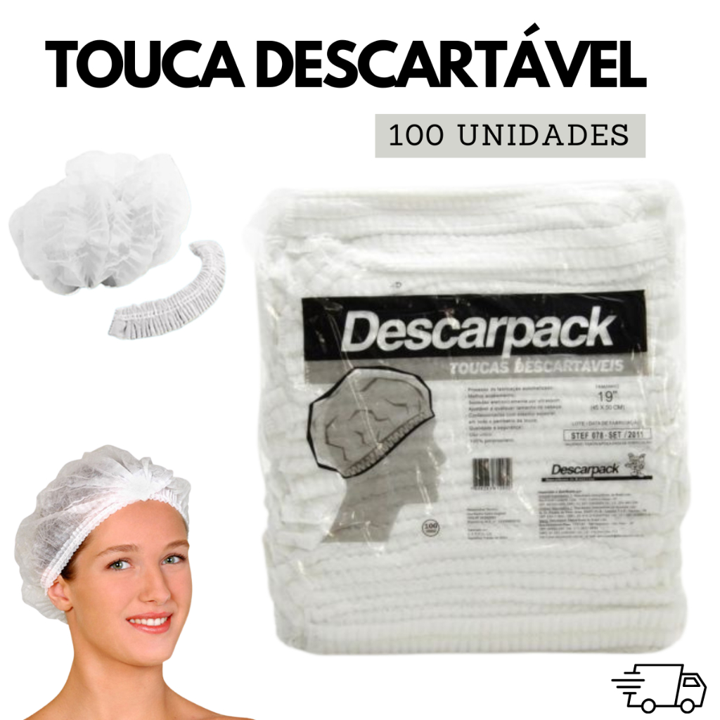 Touca Descartavel Descarpack Pacote 100 Unidades