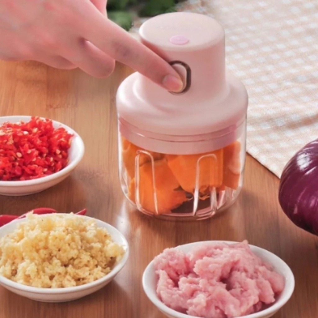 Mini Processador Triturador Sem Fio Elétrico 250ML De Alimentos Para Legumes Alho Gengibre