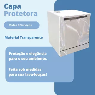 CAPA PARA LAVA LOUÇAS MIDEA 8 SERVIÇOS TRANSPARENTE