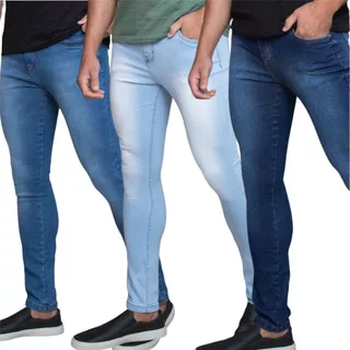 Calça Jeans Masculina SUPER SKINNY C/ Elastano, Lycra