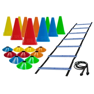 Escada + Corda +10 Pratos +10 Cones P/ Treinamento Funcional