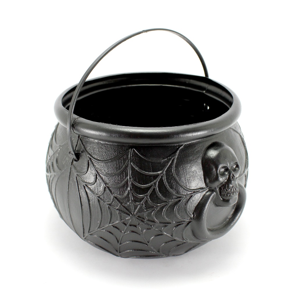 Balde Grande Caldeirão Preto De Halloween Para Doces