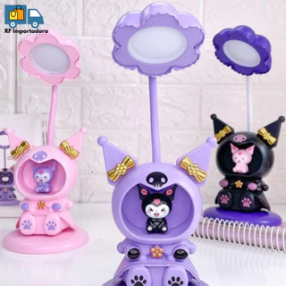 Luminária Abajur De Mesa Kuromi Com Luz Noturna E Apontador De Lápis