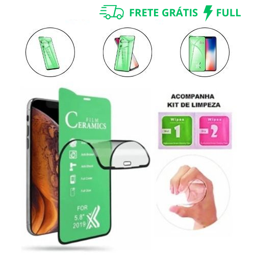 PELÍCULA 9D 3D PARA IOS GEL HIDROGEL CERÂMICA FLEXÍVEL
