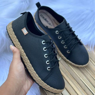 Tenis Casual Feminino Moleca Camurça Solado Corda 5696.203