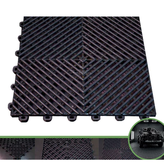 Kit 100 Piso Modular Automotivo 9m² PRETO 30x30 - Direct Borrachas