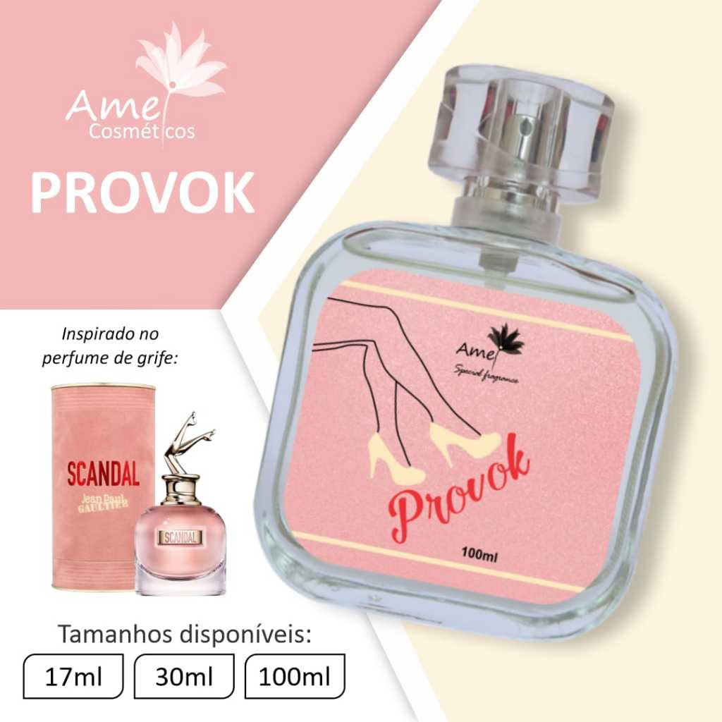 Perfume PROVOK Feminino 100ml/17ml da Amei Cosméticos Alta Fixação 33% ...
