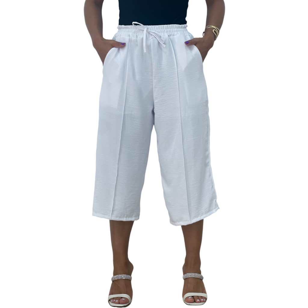 Pantacourt Bengaline Pantacourt Justa Calça Jeans Claro Pantacourt - Main Image