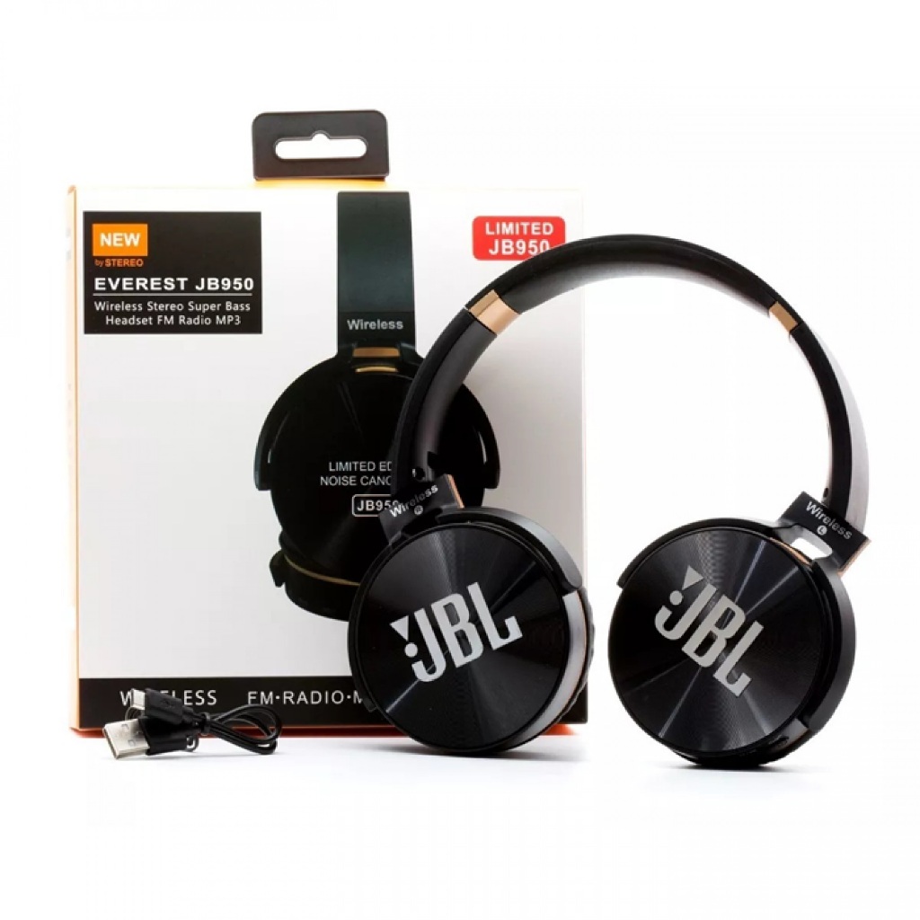 Fone Everest Jb950 Bluetooth Headset Premium - Preto