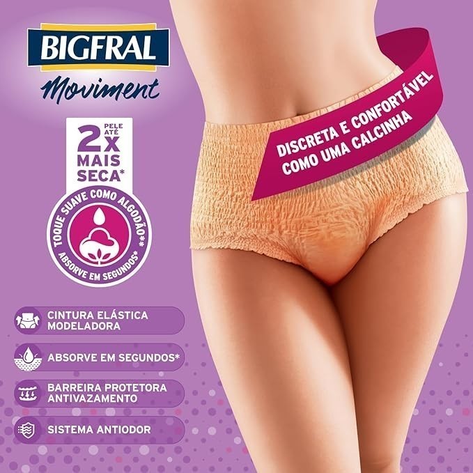 Roupa Íntima Descartável Bigfral Moviment Feminina P/M