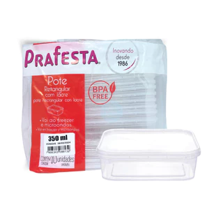 20 Potes Para Marmita De 350ml Tampa Com Lacre 350ml.