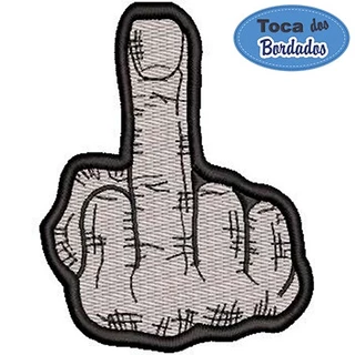 Patch Bordado Finger FuckYou 7X9 cm Cód.1320 - Punk Rock - Dedo do Meio